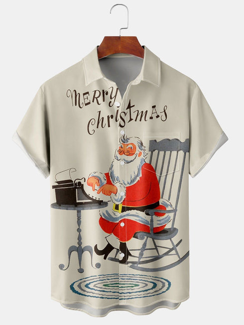 Men's Christmas Funny Graphic Short Sleeve Hawaiian Shirt